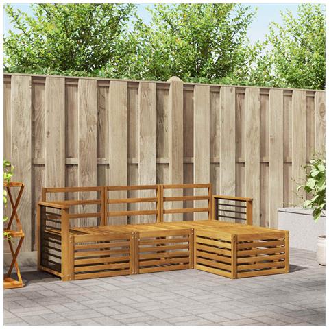 Set divani 4 pcs Naturale Legno di Acacia Massello - Foto 2