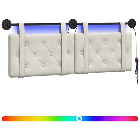Testiera sospesa Con luce LED Crema Velluto - Foto 1