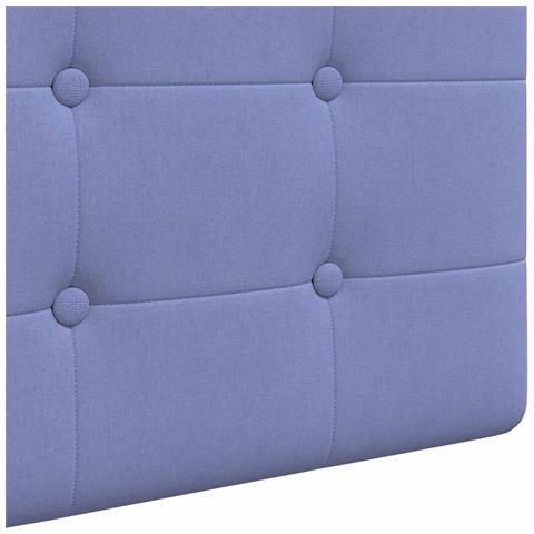 Testiera sospesa Con luce LED Blu jeans Tessuto - Foto 9