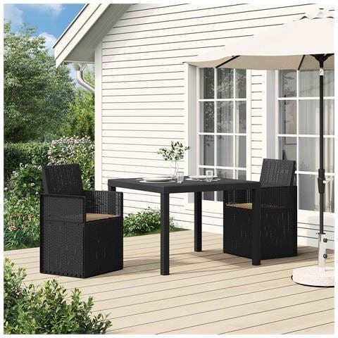 Sedie da pranzo da giardino 2 pcs Antracite e Tortora PP - Foto 2