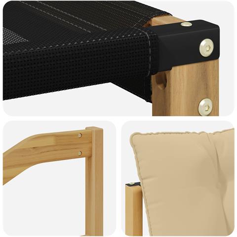 Set di divani da esterno con cuscino 6 pcs Bianco e Beige - Foto 9