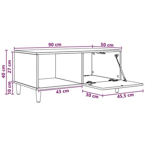 Tavolino da salotto Rovere Fumo 90 x 50 x 40 cm - Foto 9