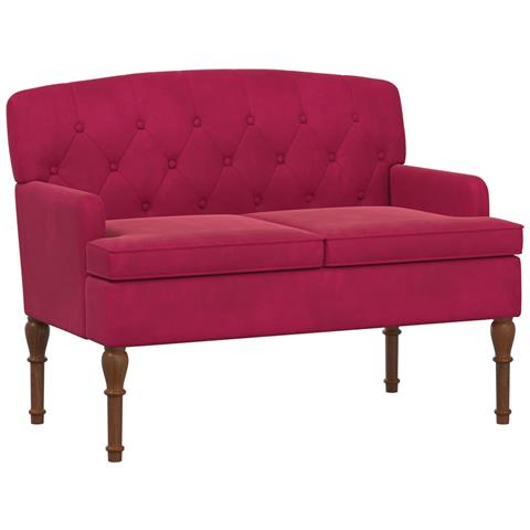 Loveseat con bottoni imbottiti Rosso Vino 111 x 65 x 79 cm - Foto 1
