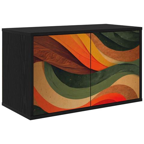 Mobile TV da Parete BONN 69 x 33 x 40 cm Rovere Nero - Foto 1