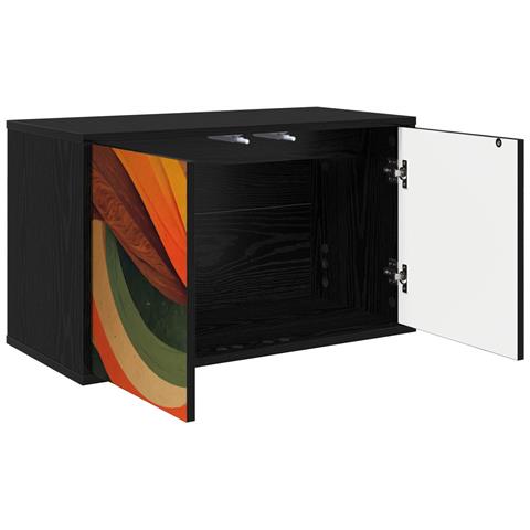 Mobile TV da Parete BONN 69 x 33 x 40 cm Rovere Nero - Foto 2