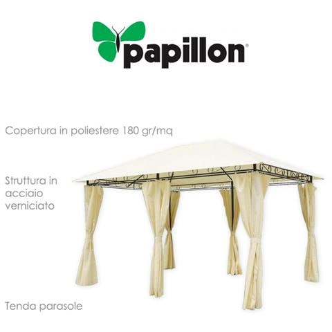 Gazebo In Acciaio Verniciato Con Tende Parasole Colore Beige 400x300 Cm - Foto 2
