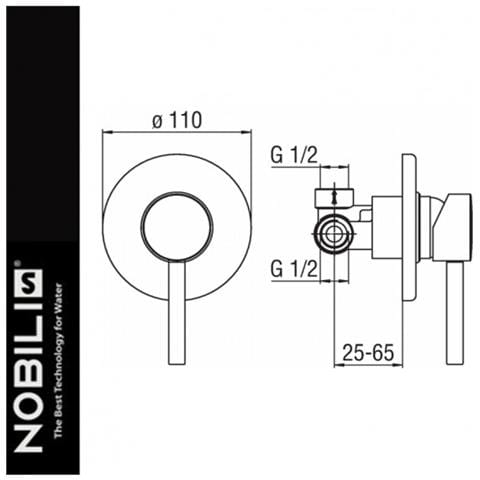 Miscelatore Doccia Incasso 1 Via Nobili Live Lv00108cr, Cromo - Foto 2