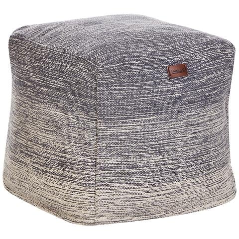 Pouf In Tessuto Grigio Chiaro 40 X 40 Cm Hirri - Foto 16