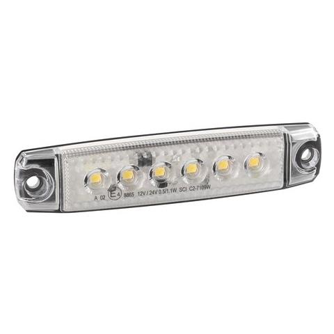 Set 20 Pz, Luce Ingombro A 6 Led, Montaggio In Superficie, 12/24v - Bianco - Foto 1
