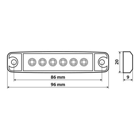 Set 20 Pz, Luce Ingombro A 6 Led, Montaggio In Superficie, 12/24v - Bianco - Foto 2