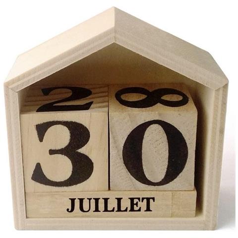 Calendario Perpetuo Casa Di Legno - 7,3 X 8 X 3,4 Cm - Foto 2