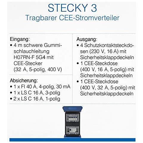 Come - Schwabe 60506 Stecky - Distributore Di Corrente Da 400 V, Classe Ip 44 Per Uso In Esterni - Foto 2