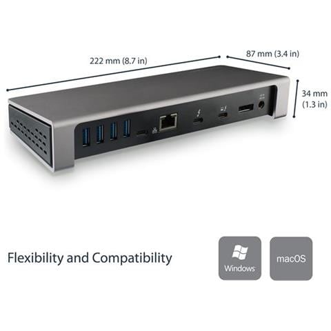Dock Thunderbolt 3 con lettore SD - Dual 4K - Power Delivery USB 85W - Windows / Mac - Dock per Portatile USB-C - Foto 7