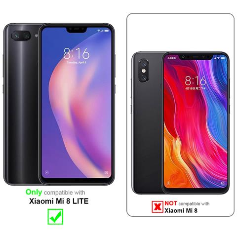 Custodia Compatibile Con Xiaomi Mi 8 Lite In Blu Scuro Nero - Coperchio Protettiva Con Chiusura Magnetica, Funzione Stand E Tasca Per Le Carte - Foto 2