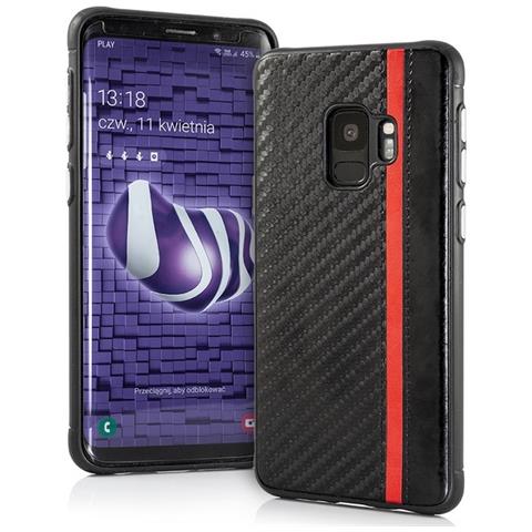 Custodia F-case Tpu Silicone Elegant Feber Cover Case Per Samsung Galaxy S9 G960 Carbon Black - Foto 2