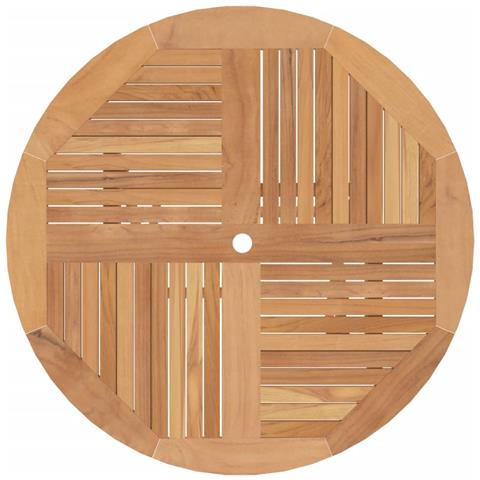 Tavolo da Giardino Pieghevole diametro110x75 cm Legno Massello di Teak - Foto 2