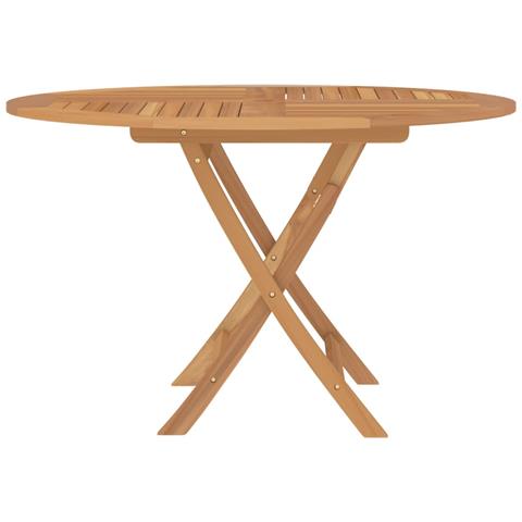 Tavolo da Giardino Pieghevole diametro110x75 cm Legno Massello di Teak - Foto 7