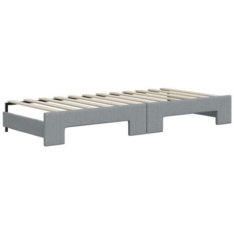Divano Letto Estraibile Materassi Grigio Chiaro 100x200 Tessuto - Foto 2