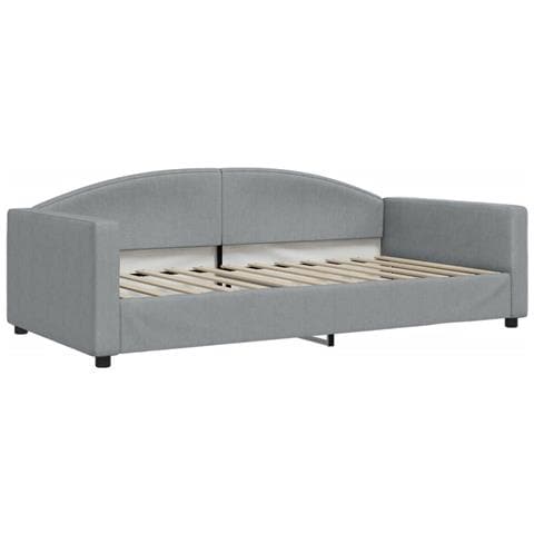 Divano Letto Estraibile Materassi Grigio Chiaro 100x200 Tessuto - Foto 9