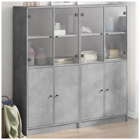 Libreria Ante Grigio Cemento 136x37x142 cm in Legno Multistrato - Foto 1