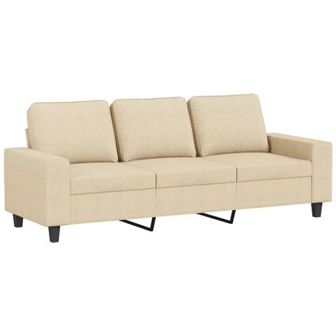 Divano A 3 Posti Crema 180 Cm In Tessuto - Foto 2