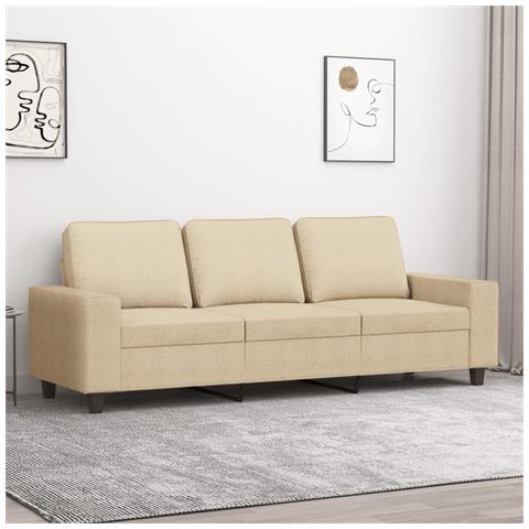 Divano A 3 Posti Crema 180 Cm In Tessuto - Foto 1