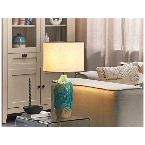 Lampada Da Tavolo Ataba Ceramica Turchese - Foto 1