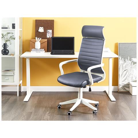 Sedia Da Ufficio Leader Pelle Sintetica Grigio - Foto 1