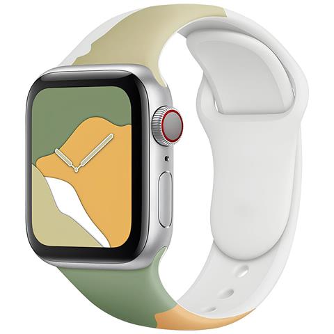 Cinturino Per Apple Watch 42/44/45mm In Tpu Patchwork, Verde - Foto 5