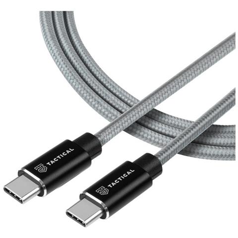 Cavo Dati E Ricarica Usb-c To Usb-c 100w Rope In Kevlar 0.3m Grey Per Smartphone - Foto 1