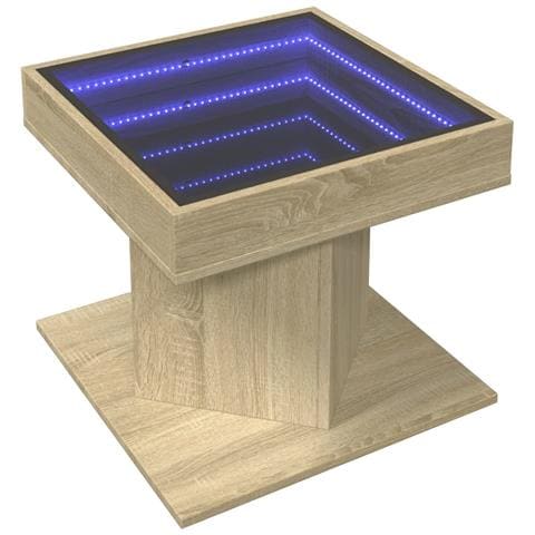 Tavolino Salotto Con Led Rovere Sonoma 50x50x45 Cm Multistrato - Foto 3