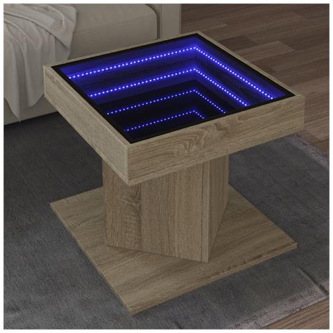 Tavolino Salotto Con Led Rovere Sonoma 50x50x45 Cm Multistrato - Foto 1