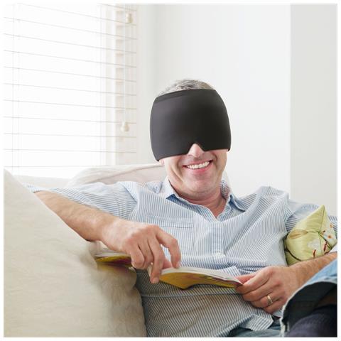Cooling Cap - Maschera Gel Rrescante Per Mal Di Testa /emicrania Black - Foto 3