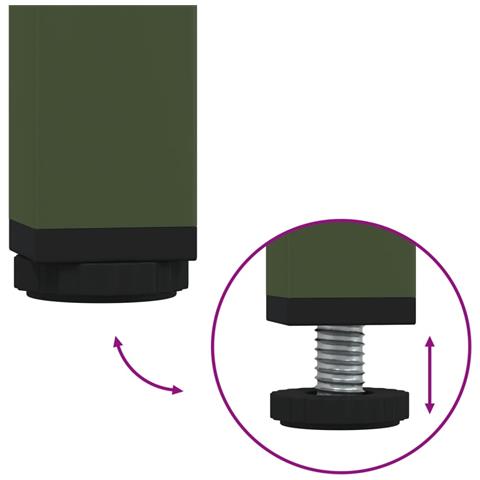 Credenza Verde Oliva 68x39x103,5 Cm In Acciaio - Foto 2