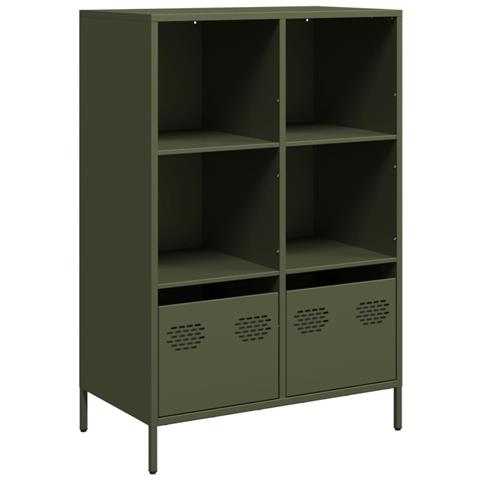 Credenza Verde Oliva 68x39x103,5 Cm In Acciaio - Foto 1