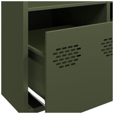 Credenza Verde Oliva 68x39x103,5 Cm In Acciaio - Foto 10