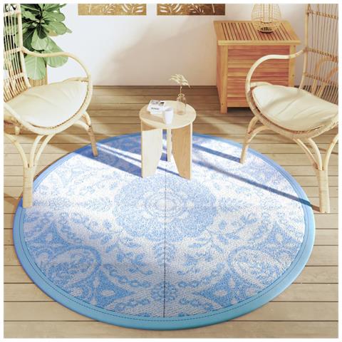 Tappeto Da Esterno Celeste 160 Cm In Pp - Foto 3