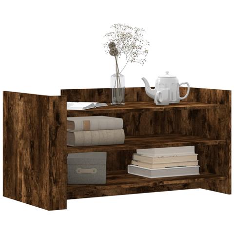 Tavolino Salotto Rovere Fumo 100x50x50 Cm In Legno Multistrato - Foto 3