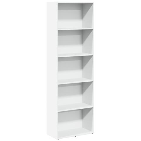 Libreria Bianca 60x30x189 Cm In Legno Multistrato - Foto 2