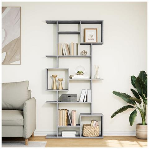 Libreria Grigio Cemento 92x29x188 Cm In Legno Multistrato - Foto 3