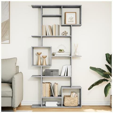 Libreria Grigio Cemento 92x29x188 Cm In Legno Multistrato - Foto 1