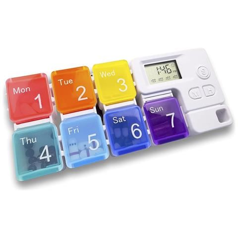 Pillolo Di 7 Giorni Con 4 Allarmi Sonori Di Promemoria Al Giorno. Blocchi Personalizzabili. - Foto 1