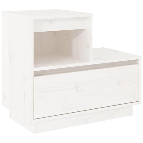 Lusso Casadino -  Comodini Bianchi 2 Pz 60x34x51 Cm In Legno Massello Di Pino - Foto 2