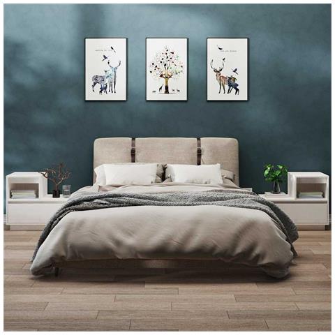 Lusso Casadino -  Comodini Bianchi 2 Pz 60x34x51 Cm In Legno Massello Di Pino - Foto 8