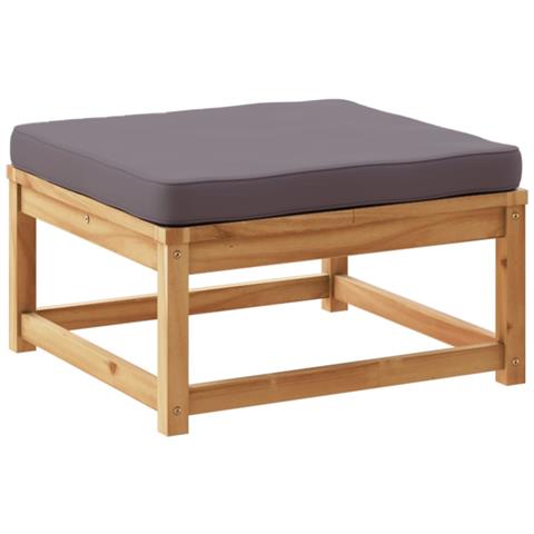 Poggiapiedi Da Giardino Con Cuscini In Legno Massello Di Acacia - Foto 1