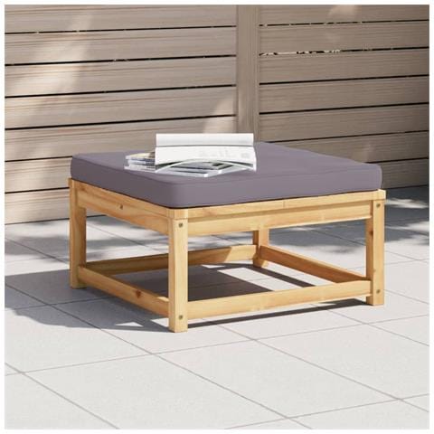 Poggiapiedi Da Giardino Con Cuscini In Legno Massello Di Acacia - Foto 8