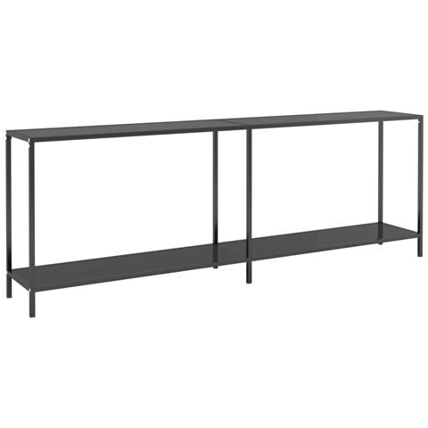 Lusso Casadino -  Tavolo Consolle Nero 220x35x75,5 Cm In Vetro Temperato - Foto 1
