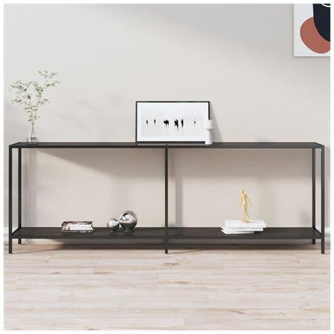 Lusso Casadino -  Tavolo Consolle Nero 220x35x75,5 Cm In Vetro Temperato - Foto 8