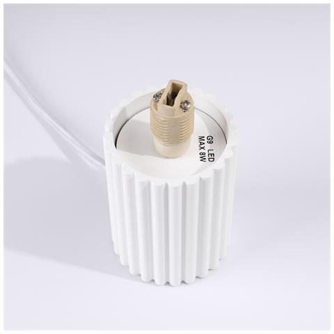 Lampada Da Tavolo Halo Bianco Sl. 1711 - Moderno Lampada Da Scrivania Bianco 19x12x12 Cm - Foto 8