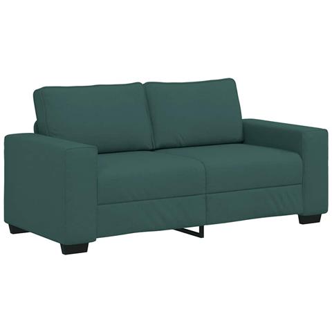Divano a 2 Posti Verde Scuro 140 cm in Tessuto - Foto 1